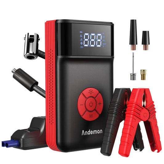 4000A 150PSI 11200Mah Portable Jump Starter with Air Compressor Function